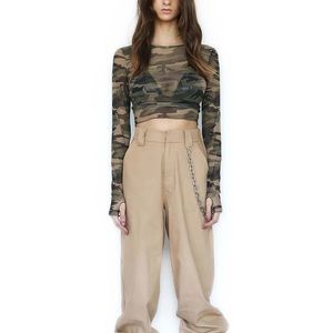 I.AM.GIA- mesh camo crop top
